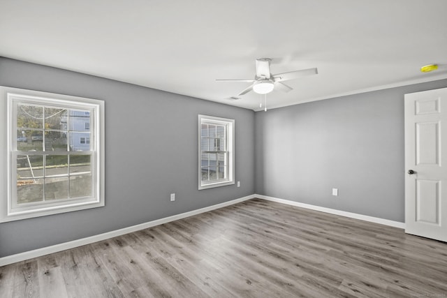 172 Quinnipiac Ave, New Haven, CT 06513 - unfurnished room with wood finished floors, a ceiling fan, and a smoke detector