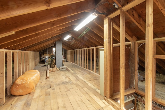 view of unfinished attic