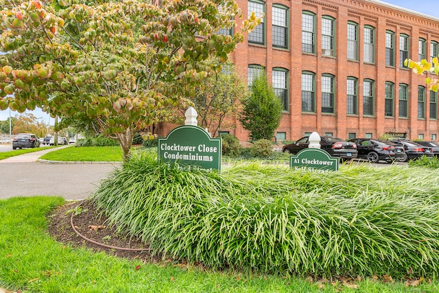 view of community sign