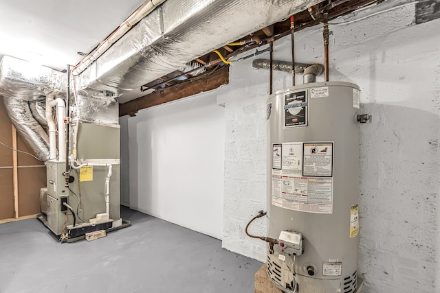 utilities featuring heating unit and water heater