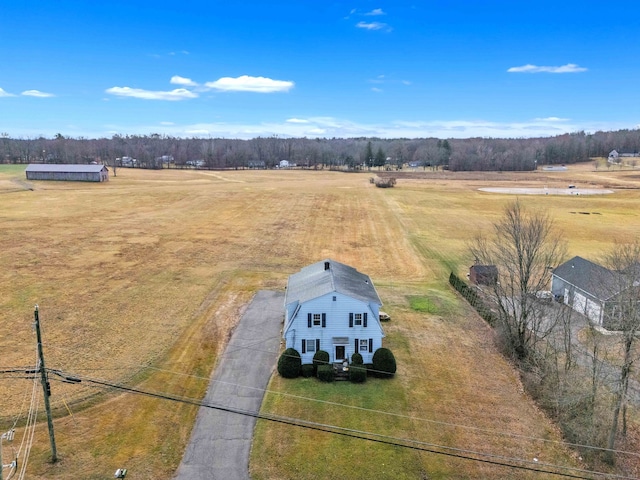 aerial view with a rural view