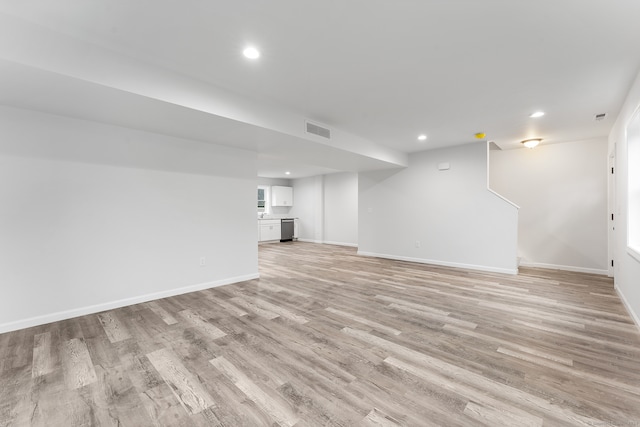 unfurnished living room featuring light hardwood / wood-style flooring