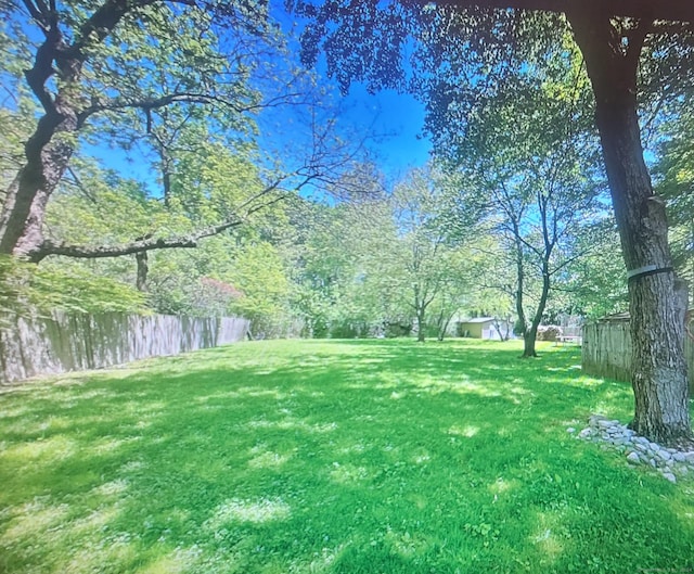 view of yard with a water view