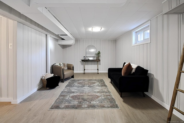 living area featuring light hardwood / wood-style floors