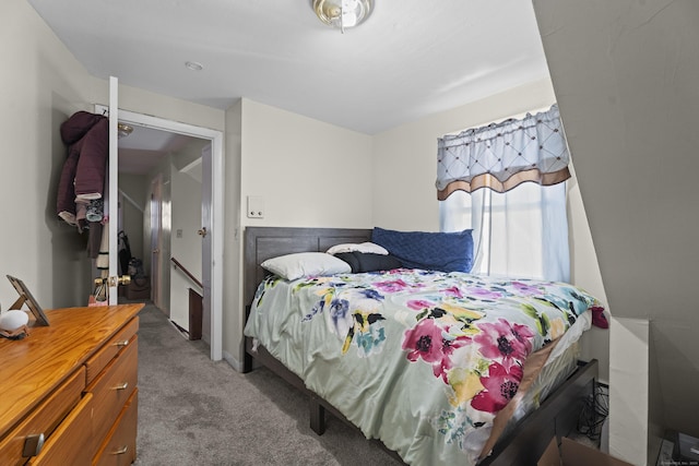 carpeted bedroom featuring a closet