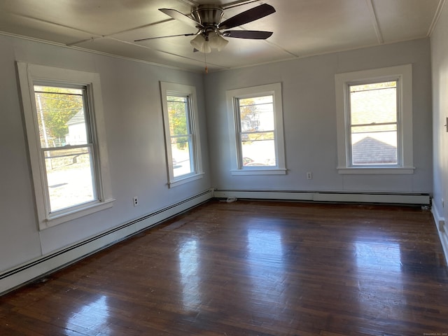625 N Main St, Norwich, CT 06360 - empty room featuring wood finished floors, a ceiling fan, and crown molding