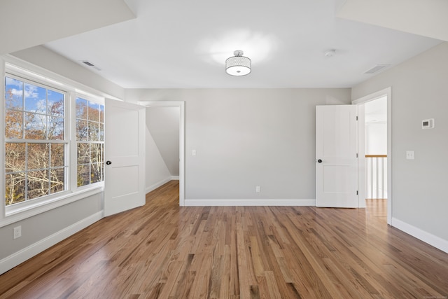 empty room featuring light wood-type flooring