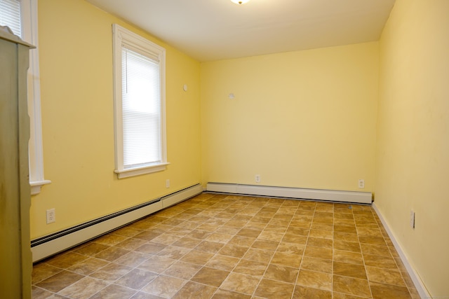 spare room with baseboard heating