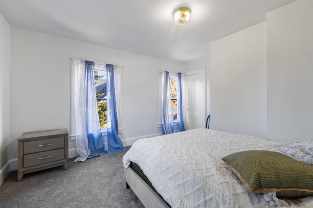 bedroom featuring carpet