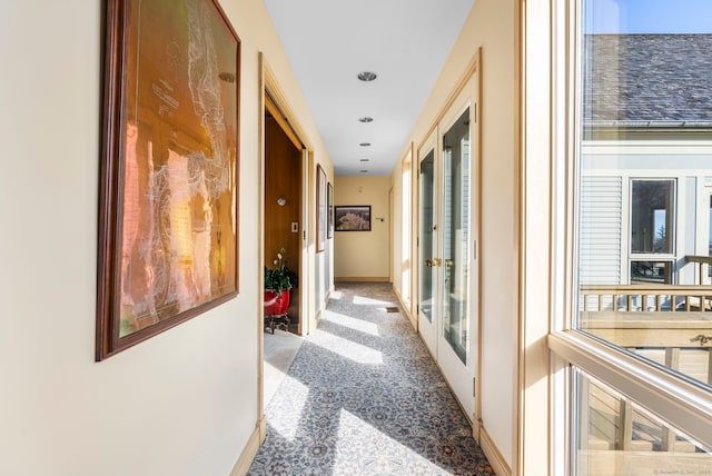 corridor with french doors