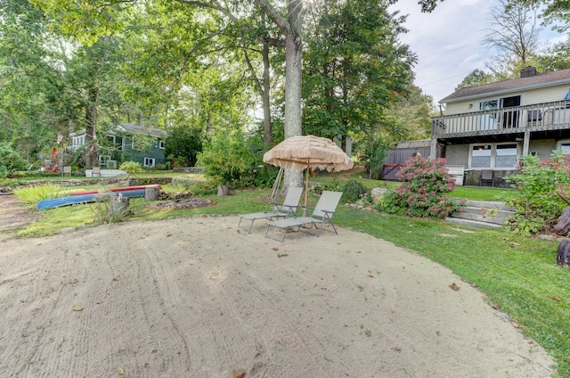 view of yard with a patio