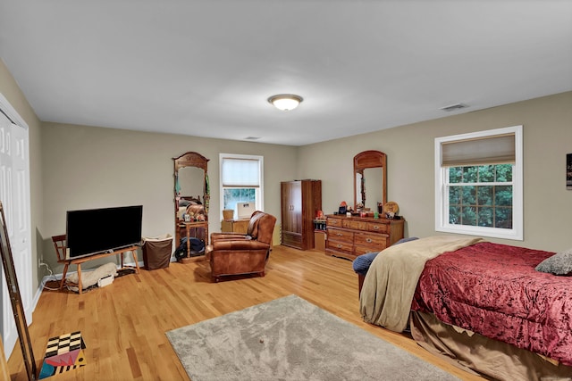 bedroom featuring hardwood / wood-style floors