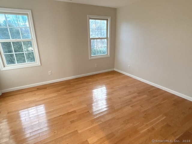 empty room featuring light wood-type flooring