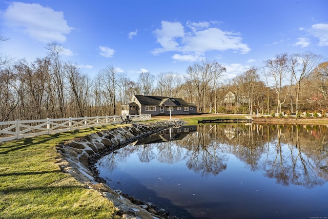 view of community featuring a water view