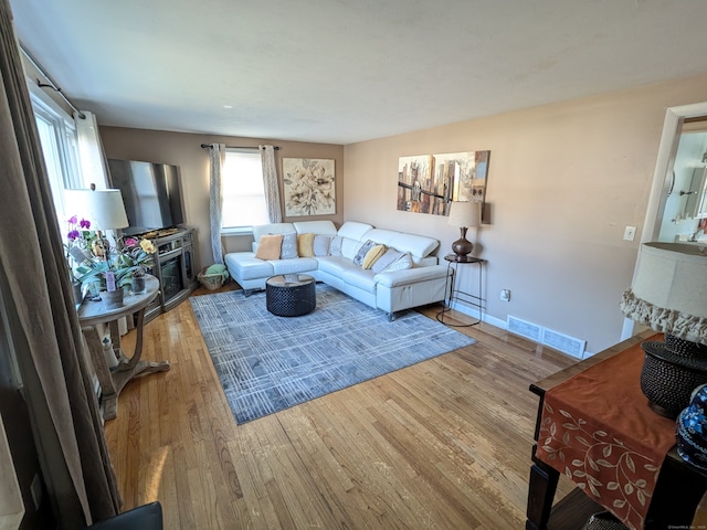 living room featuring hardwood / wood-style floors