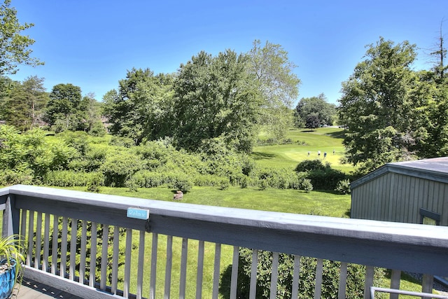 270 Heritage Vlg Unit D, Southbury, CT 06488 - balcony with view of scattered trees