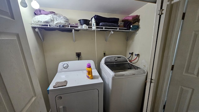 laundry area featuring washer and dryer