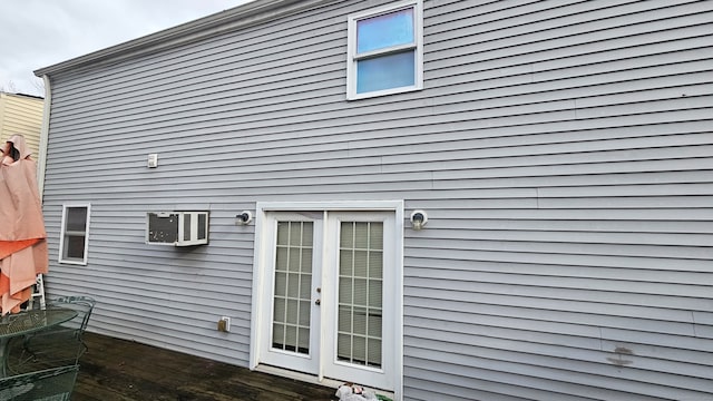 exterior space featuring a wall mounted air conditioner