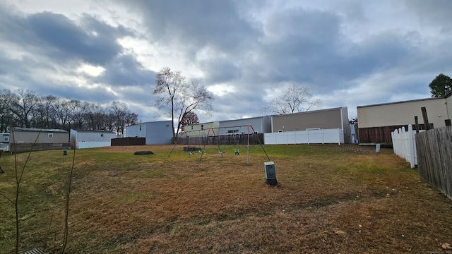 view of yard with a playground