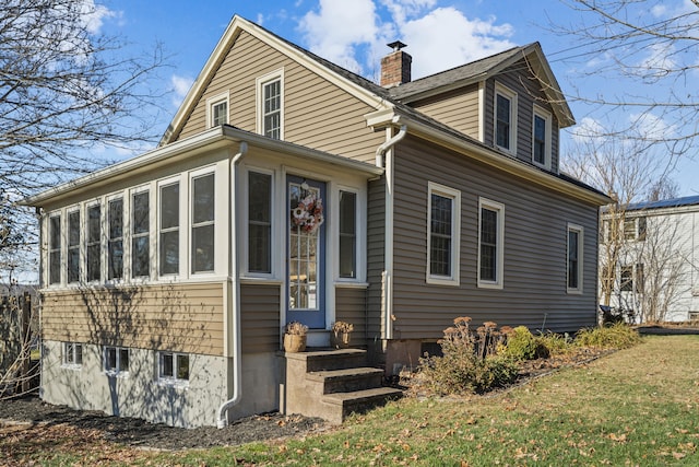 exterior space with a lawn