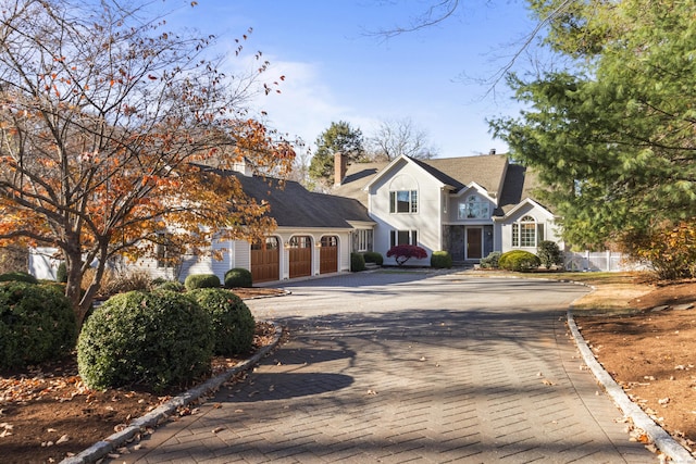 view of front property with a garage