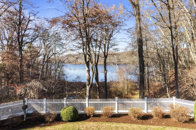 view of yard featuring a water view