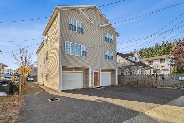 exterior space with a garage