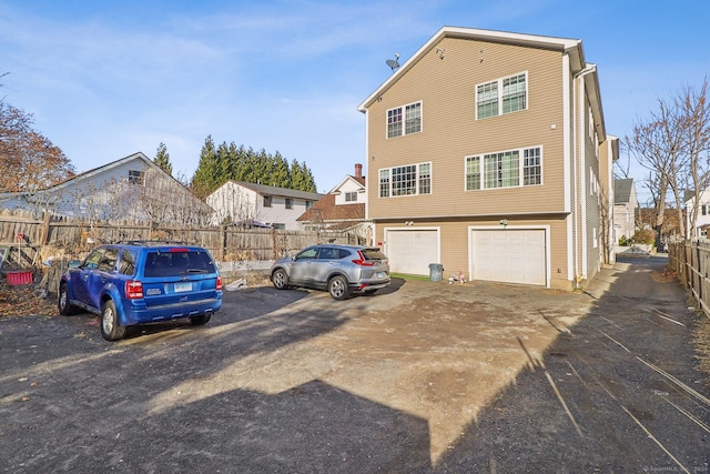 exterior space featuring a garage