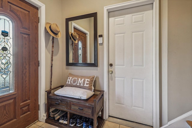 view of tiled entryway