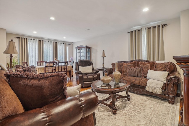 living room featuring light hardwood / wood-style flooring