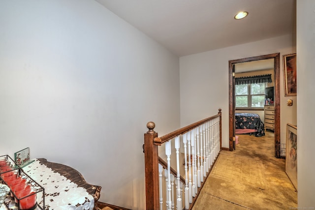 staircase with carpet