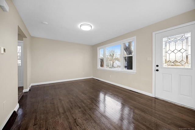 entryway featuring dark hardwood / wood-style flooring