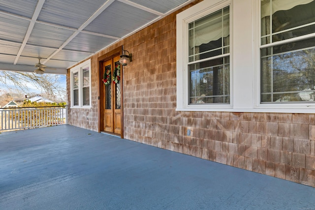 view of patio featuring a porch