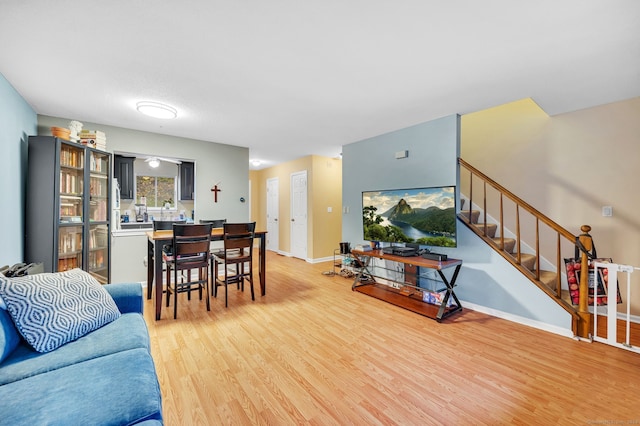 living room with hardwood / wood-style floors