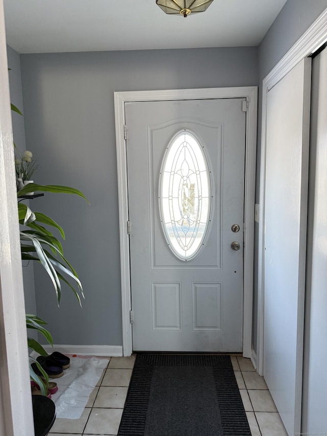 view of tiled foyer entrance