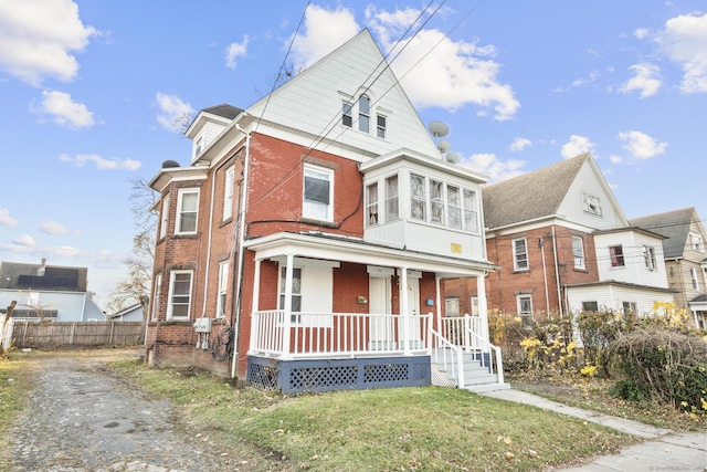 view of front of home featuring a porch