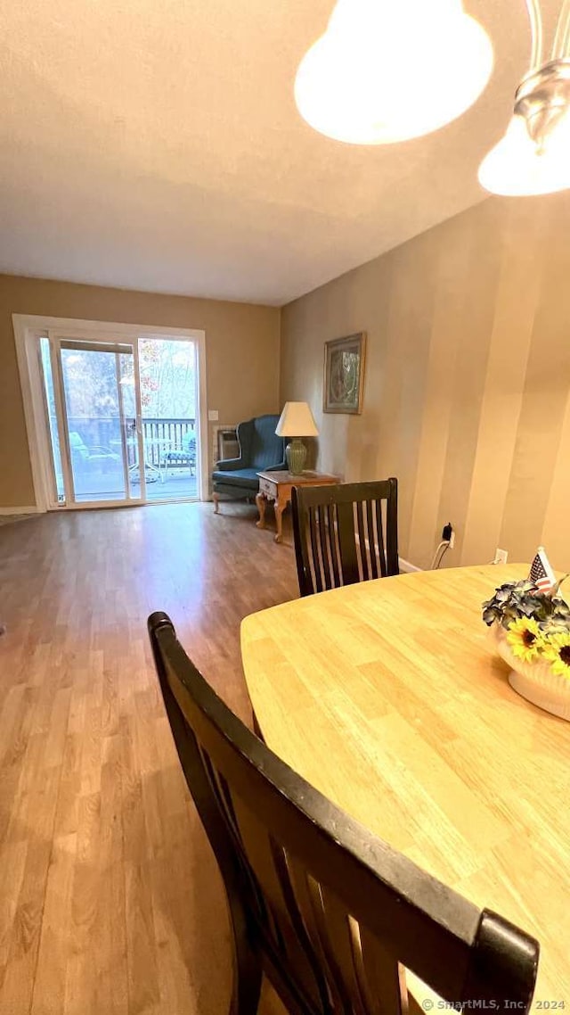 dining area featuring hardwood / wood-style floors