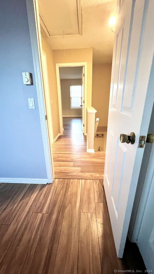 hall featuring hardwood / wood-style floors