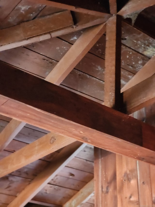 view of unfinished attic