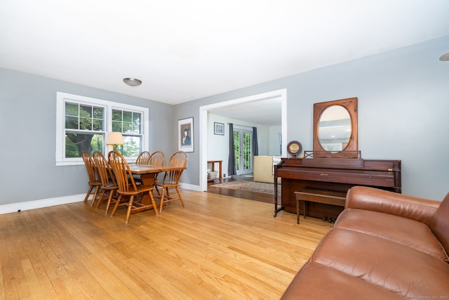 dining room with light hardwood / wood-style flooring