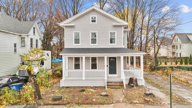 view of front of property with covered porch