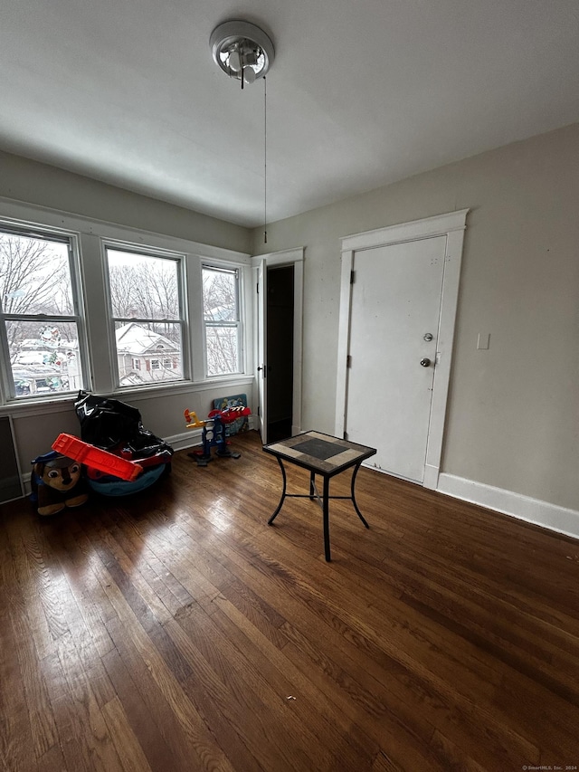 interior space featuring dark hardwood / wood-style flooring