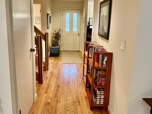 doorway featuring light hardwood / wood-style floors