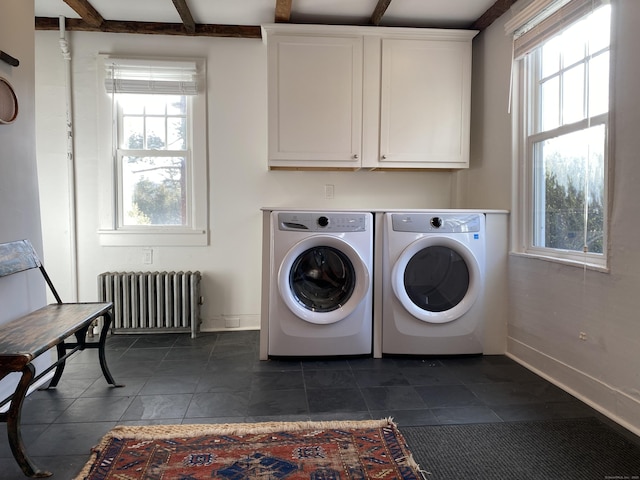 140 Lime Rock Rd, Salisbury, CT 06039 - washroom featuring radiator heating unit, washing machine and clothes dryer, and healthy amount of natural light