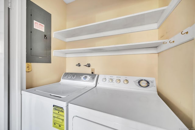 999 Heritage Vlg Unit B, Southbury, CT 06488 - washroom with electric panel and independent washer and dryer