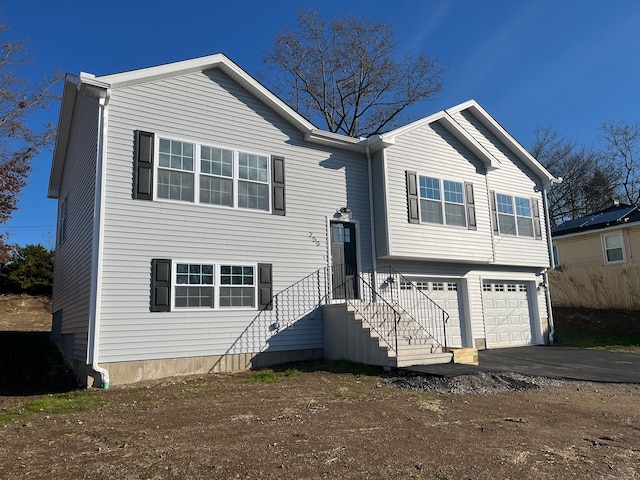 bi-level home with a garage