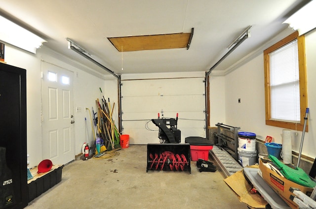 view of garage