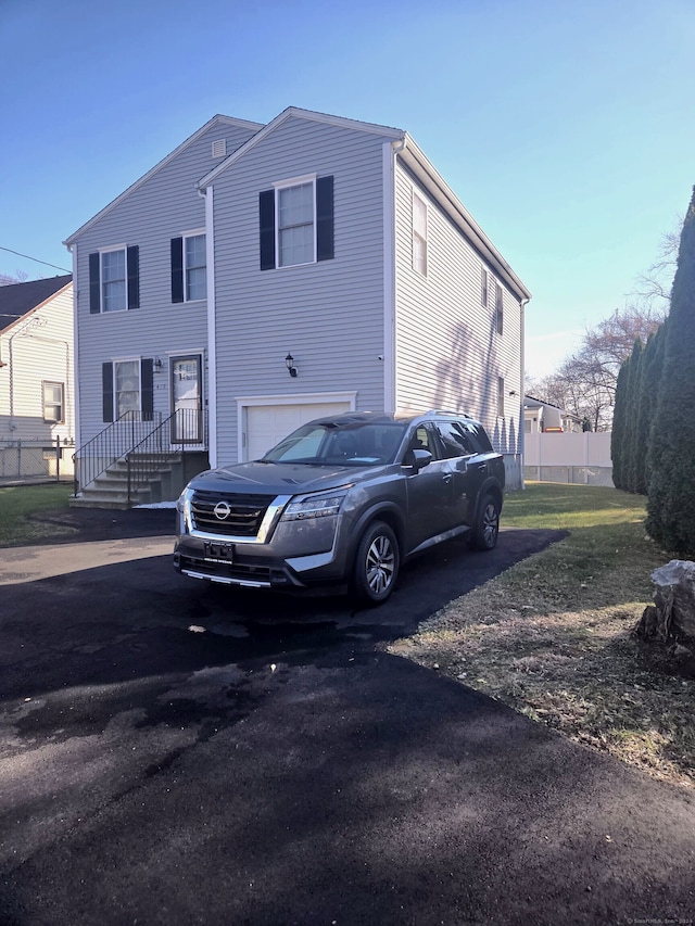 exterior space featuring a garage