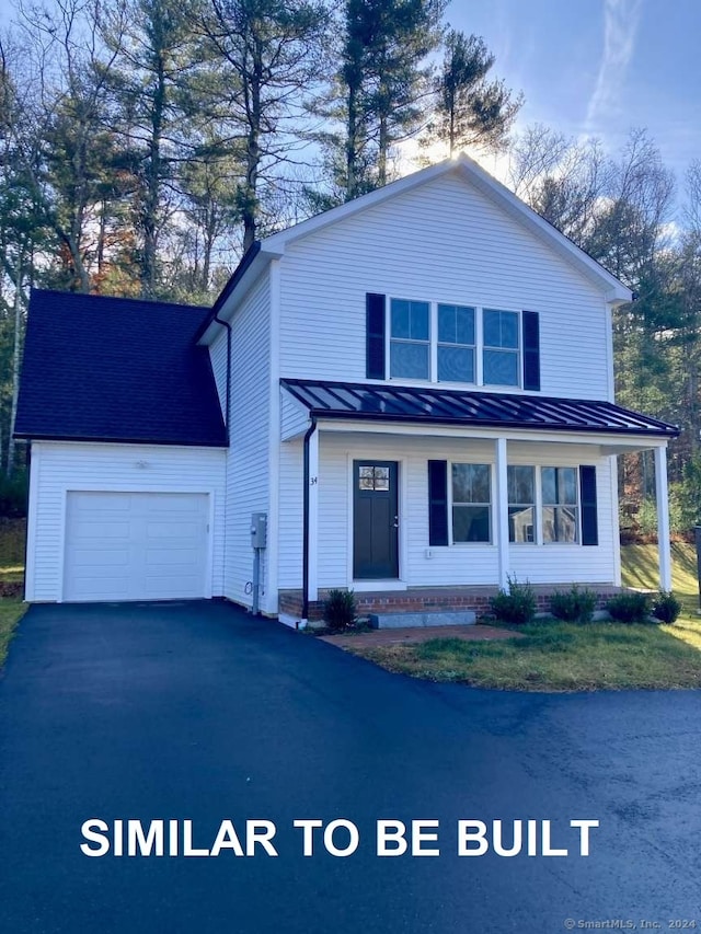 view of front of house with a garage