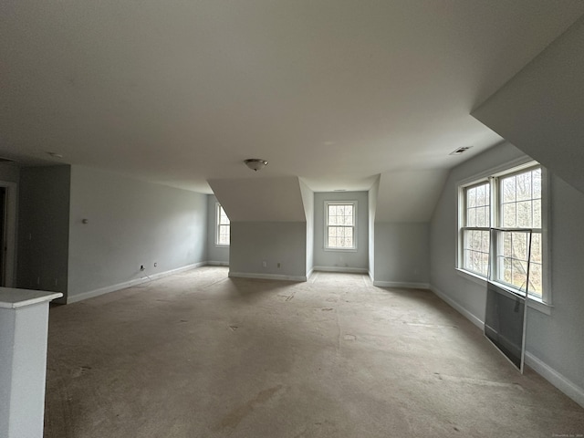 bonus room with lofted ceiling